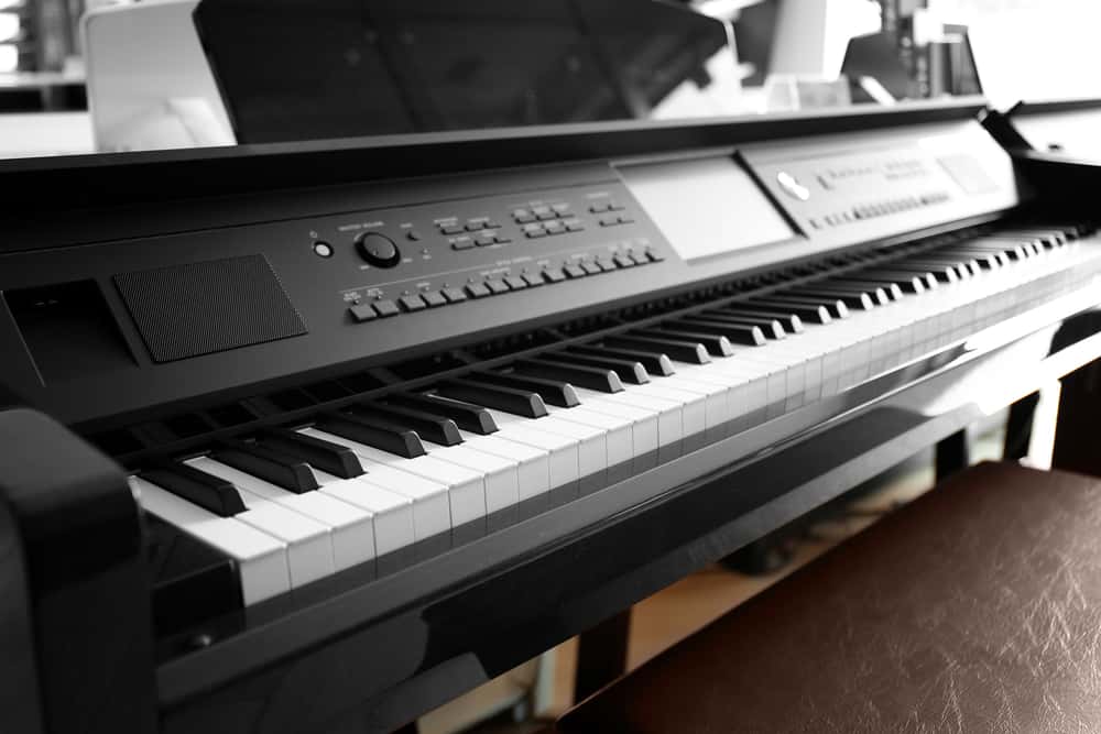 Digital piano in music shop