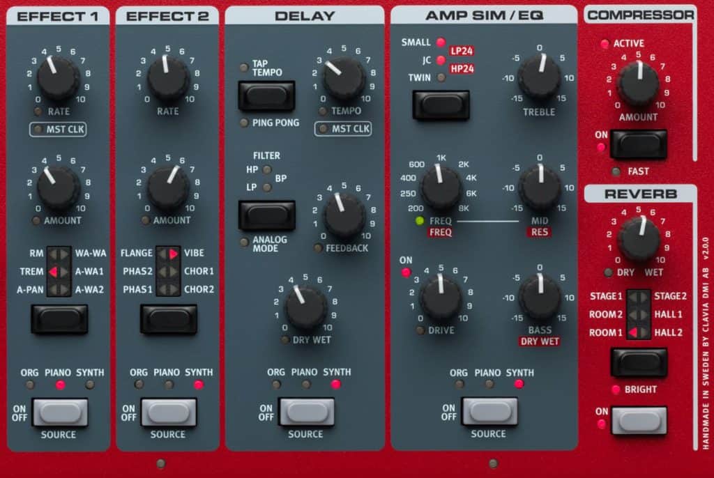 Nord Stage 3 Effects Section