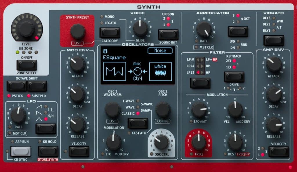 Nord Stage 3 Synth Section