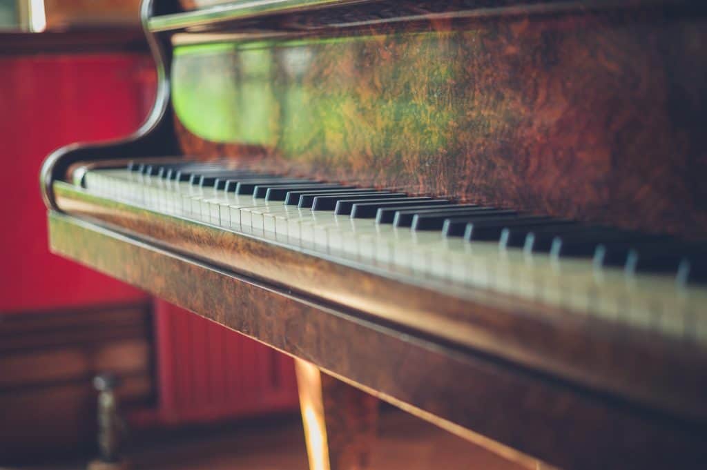 Old piano in the sunshine