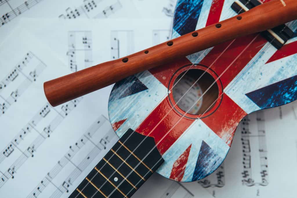 ukulele and sheet music